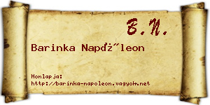 Barinka Napóleon névjegykártya